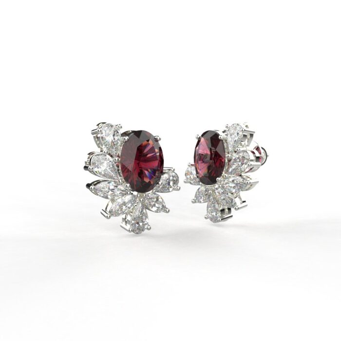 Avarta Gold Ruby Moissanite Stud Earrings