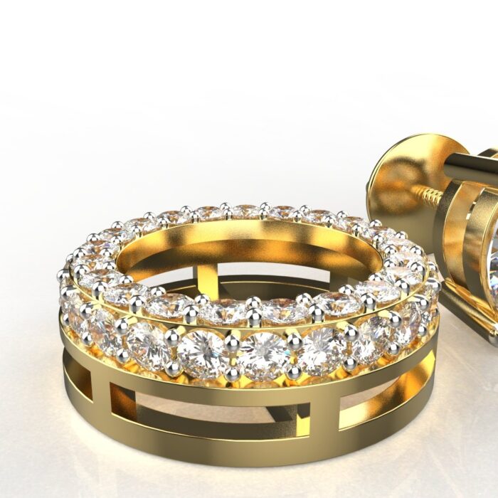 Avarta Jewellery Yellow Gold 1 Carat Lab Diamond Jacket Solitaire Earrings - Image 2