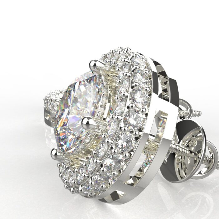 Avarta Jewellery White Gold 1 Carat Lab Diamond Jacket Solitaire Earrings - Image 2