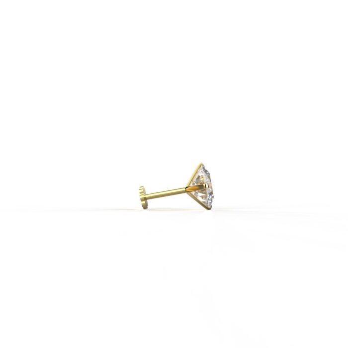 Avarta 18k Gold 1 Carat Moissanite Nose Studs - Image 2