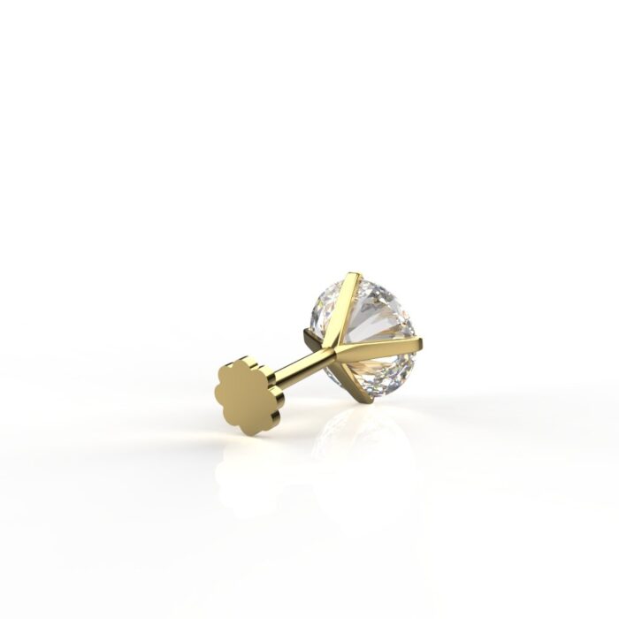Avarta 18k Gold 1 Carat Moissanite Nose Studs - Image 3