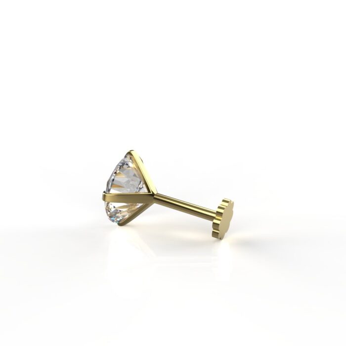 Avarta 18k Gold 1 Carat Moissanite Nose Studs - Image 4