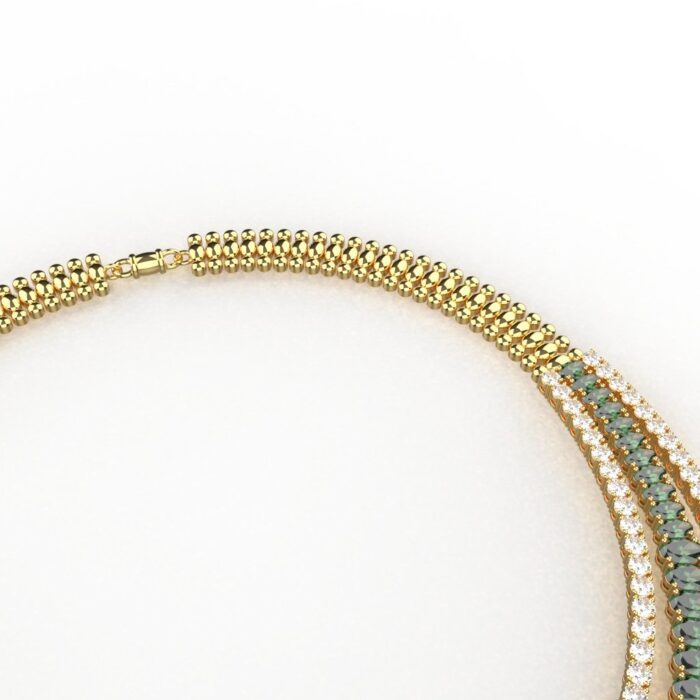 Avarta Gold Polished Green Onyx Necklace With Earring - Image 6