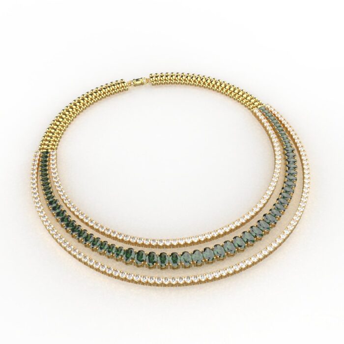 Avarta Gold Polished Green Onyx Necklace With Earring - Image 8