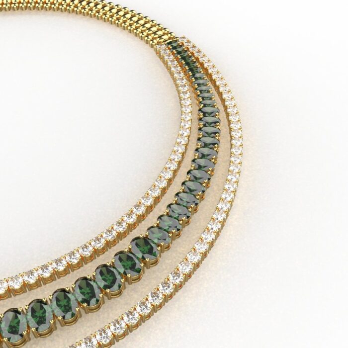 Avarta Gold Polished Green Onyx Necklace With Earring - Image 2