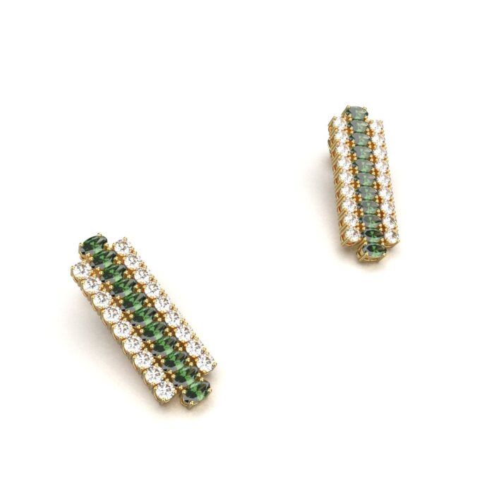 Avarta Gold Polished Green Onyx Necklace With Earring - Image 4