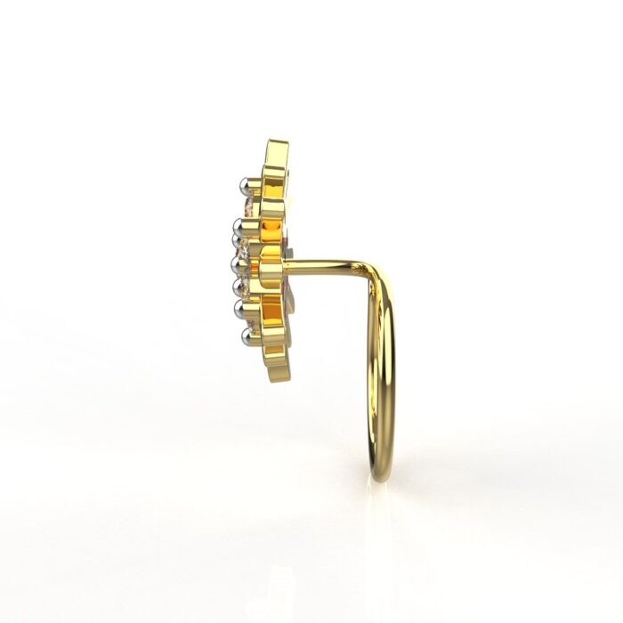Avarta 18k Yellow Gold Certified Diamond Sun Shine Nosepin For Girls & Women - Image 6