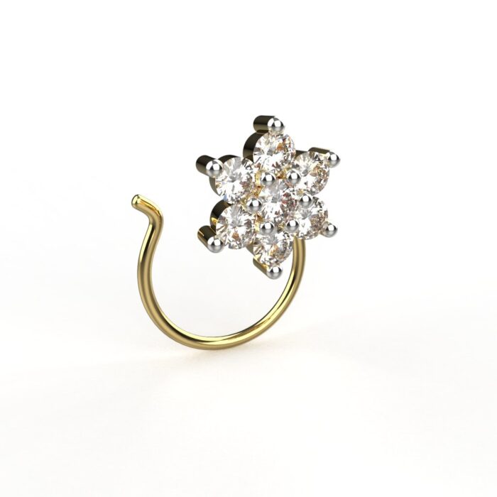 Avarta 18k Yellow Gold Certified Diamond Allure Nosepin For Girls & Women - Image 3
