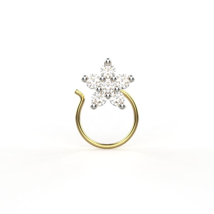 Avarta 18k Yellow Gold Certified Diamond Charismatic Nosepin For Girls & Women - Image 3