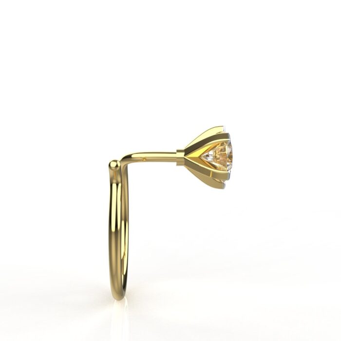 Avarta 18k Yellow Gold 10 Cents Nosepin For Girls & Women - Image 3