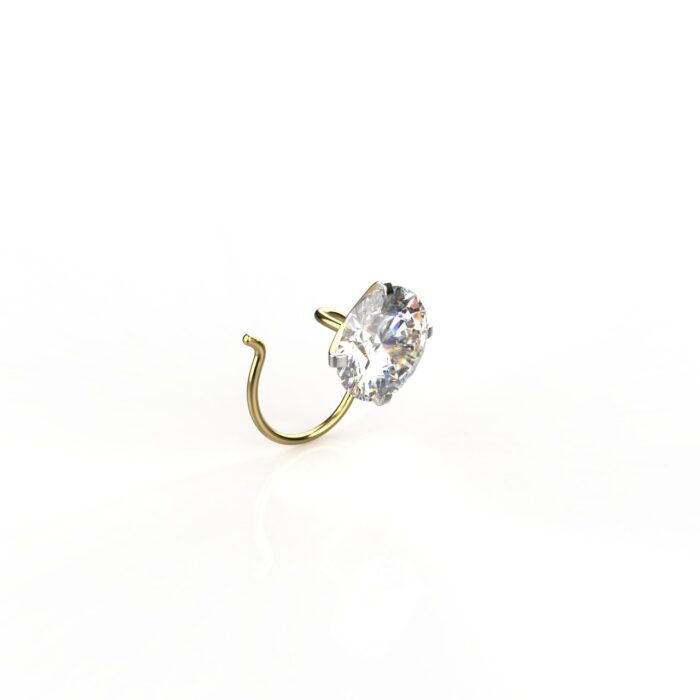 Avarta Jewellery 14k Gold 1 Carat Moissanite Nosepin - Image 4
