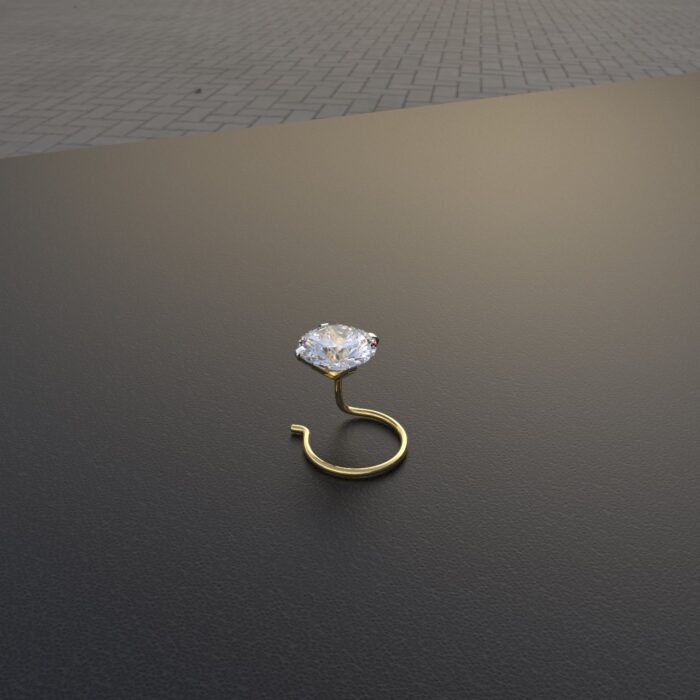 Avarta Jewellery 14k Gold 1 Carat Moissanite Nosepin - Image 3