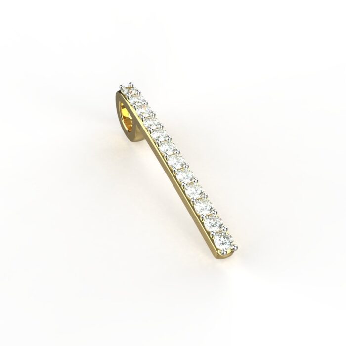 Avarta Jewellery 18k Gold Line Diamond Pendant for Girls & Women