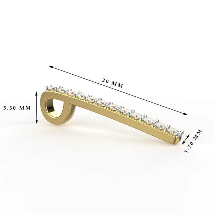 Avarta Jewellery 18k Gold Line Diamond Pendant for Girls & Women - Image 4