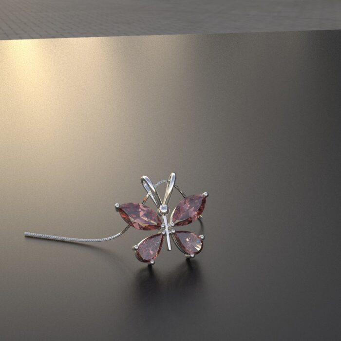 Avarta Jewellery Sterling Silver Red Butterfly Pendant for Kids, Girls & Women - Image 3