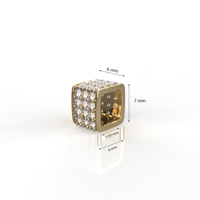 Avarta Jewellery Sterling Silver Diamond Square Pendant With Gold Polish and Chain For Girls & Women - Image 5