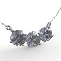 Avarta Sterling Silver 3 Carat Solitaire Pendant With Chain For Girls & Women - Image 6