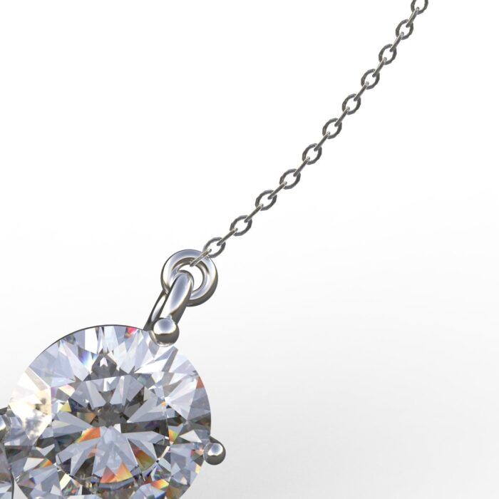 Avarta Sterling Silver 3 Carat Solitaire Pendant With Chain For Girls & Women - Image 4