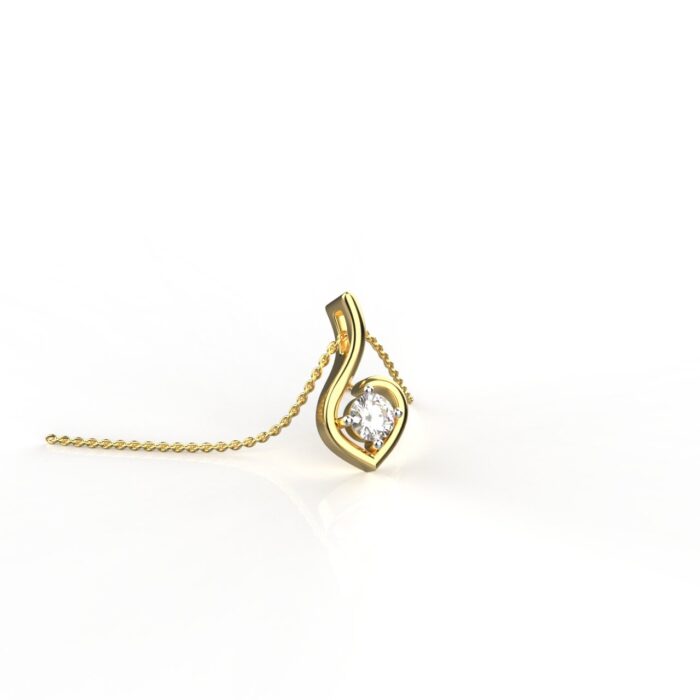 18k Gold 25 Cents Moissanite Pendant