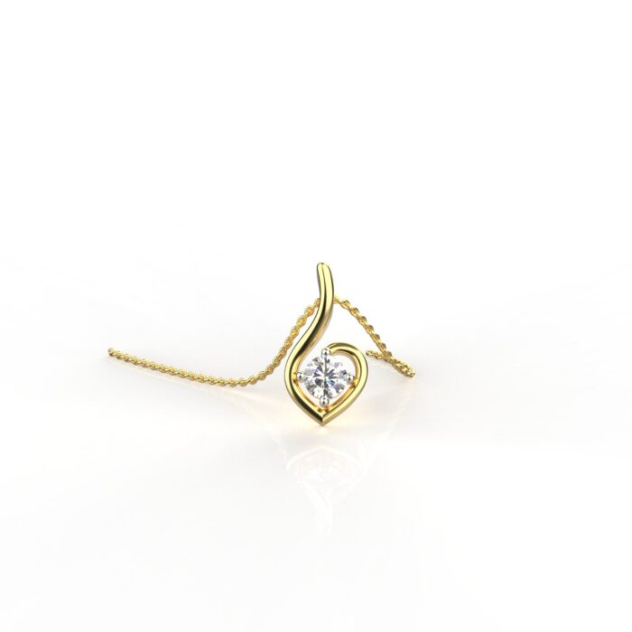 18k Gold 25 Cents Moissanite Pendant - Image 5