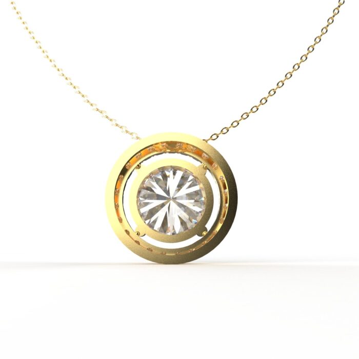 Avarta Jewellery 18k Gold 2 Carat Moissanite Solitaire Halo Pendant - Image 4