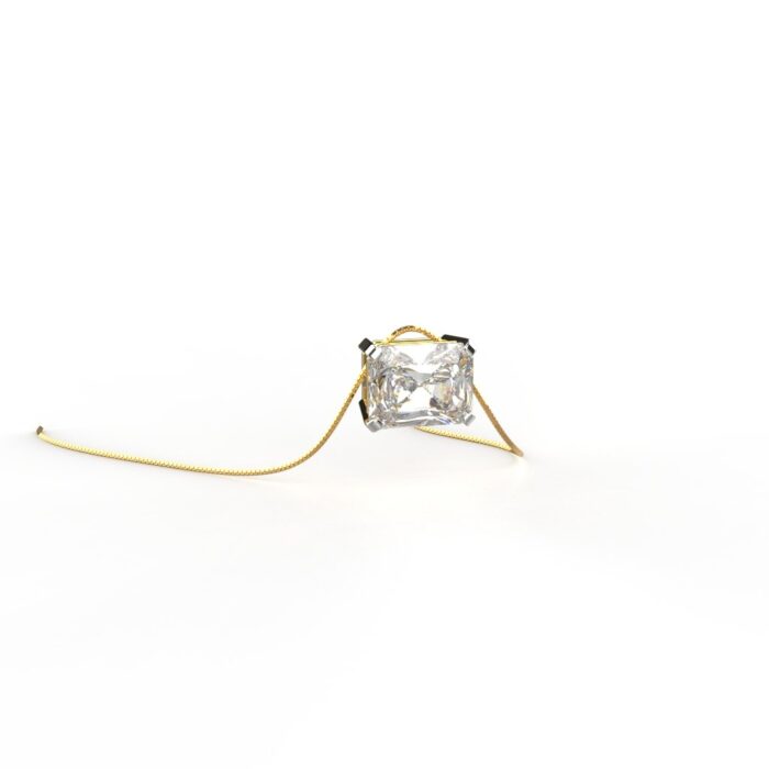 Avarta Jewellery 18k Gold 2.50 Carat Radiant Iced Cut Moissanite Solitaire Pendant - Image 2