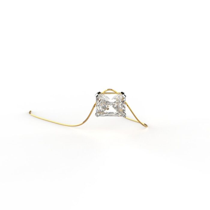 Avarta Jewellery 18k Gold 2.50 Carat Radiant Iced Cut Moissanite Solitaire Pendant