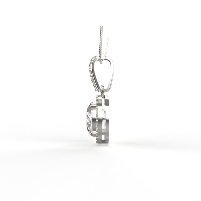 Avarta Jewellery 18k White Gold Solitaire Halo Pendant - Image 5