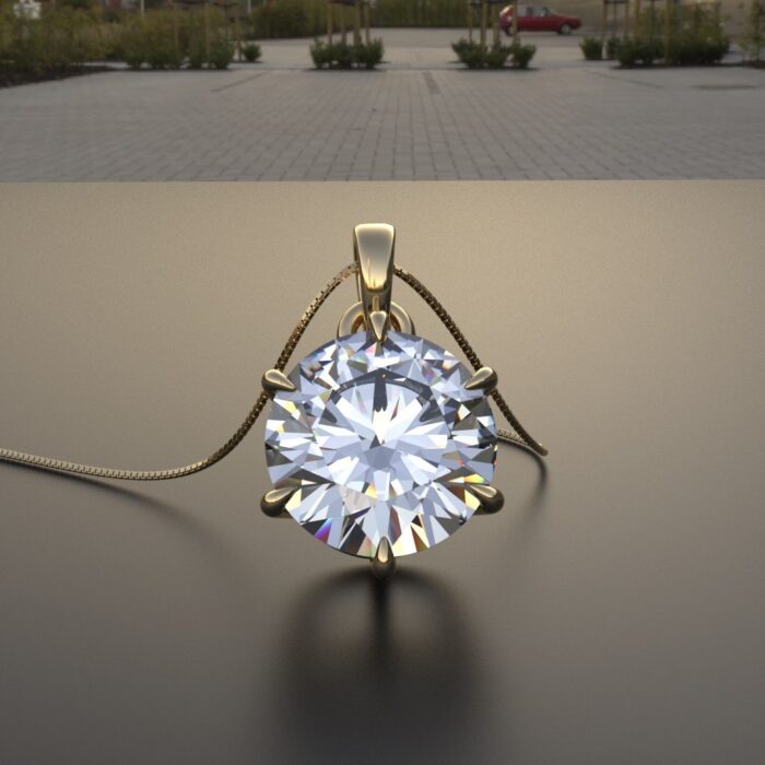 Avarta Jewellery Sterling Silver 3.80 Carat Each Solitaire Pendant Set - Image 3