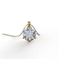 Avarta Jewellery 18k Gold 2 Carat Moissanite Solitaire Pendant For Girls & Women