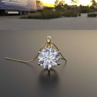 Avarta Jewellery 18k Gold 2 Carat Moissanite Solitaire Pendant For Girls & Women - Image 4