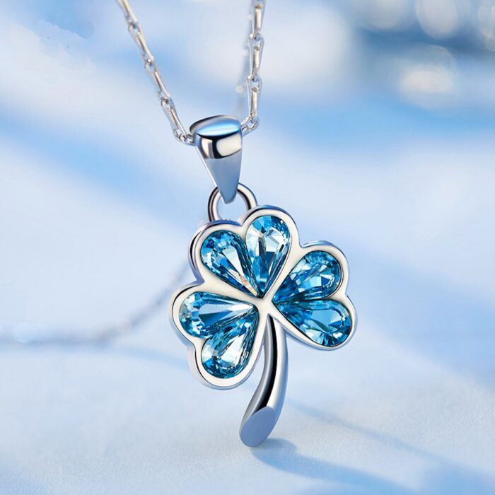Avarta Jewellery Glamour 92.5 Sterling Silver Blue Swarovski Element Flower Pendant - Image 3
