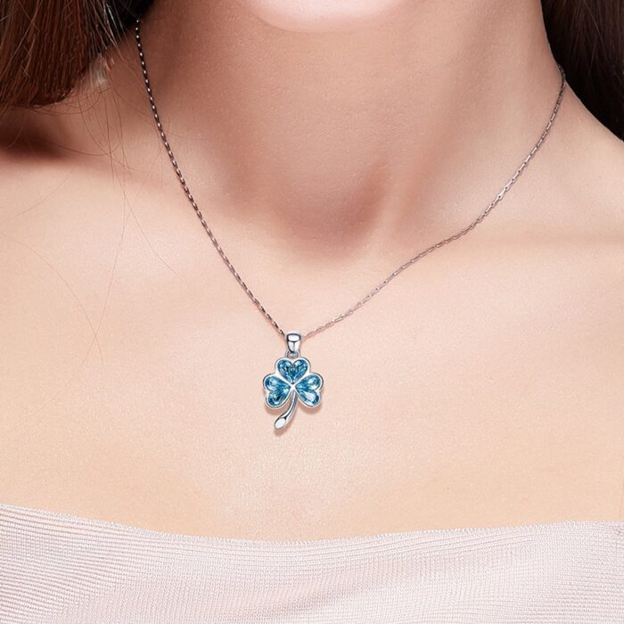 Avarta Jewellery Glamour 92.5 Sterling Silver Blue Swarovski Element Flower Pendant - Image 2