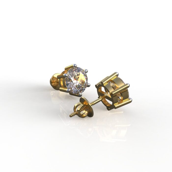 Avarta 18k Gold 2 Carat Each Lab Grown Diamond Solitaire Studs Earrings - Image 6