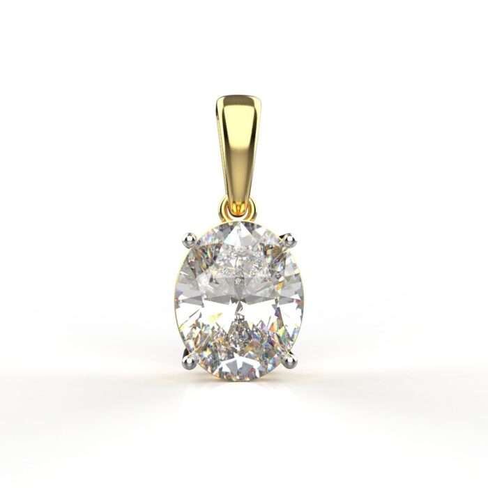 Avarta 18k Gold 2.50 Carat Each Oval Lab Grown Diamond Solitaire Pendant Set - Image 3
