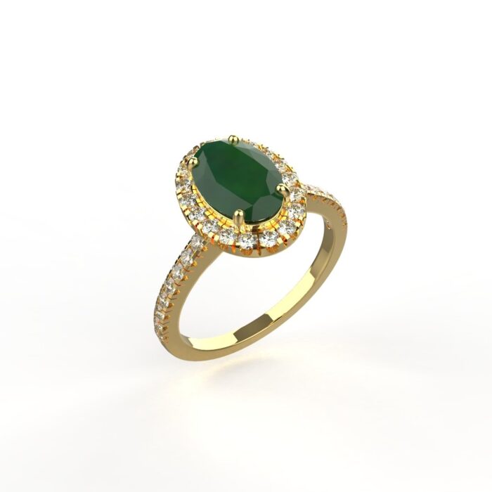 Avarta Jewellery Sterling Silver Emerald Halo Ring