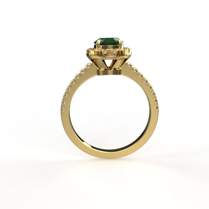 Avarta Jewellery Sterling Silver Emerald Halo Ring - Image 2