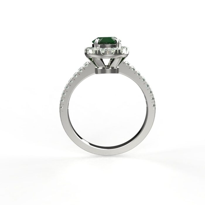 Avarta Jewellery Sterling Silver Ring With Synthetic Emerald Gemstone For Girls & Wemen - Image 2