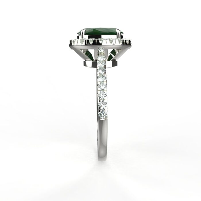Avarta Jewellery Sterling Silver Ring With Synthetic Emerald Gemstone For Girls & Wemen - Image 3
