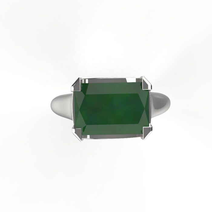 Avarta Faux Emerald Silver Diamond Ring For Girls & Women - Image 3