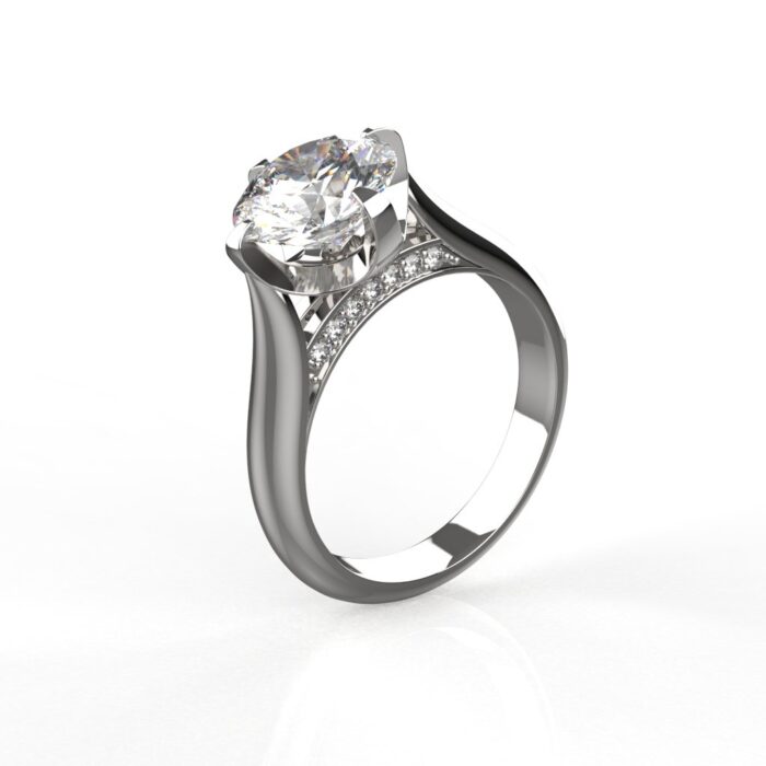 Avarta Jewellery Sterling Silver 2 Carat Solitaire Ring For Girls & Women
