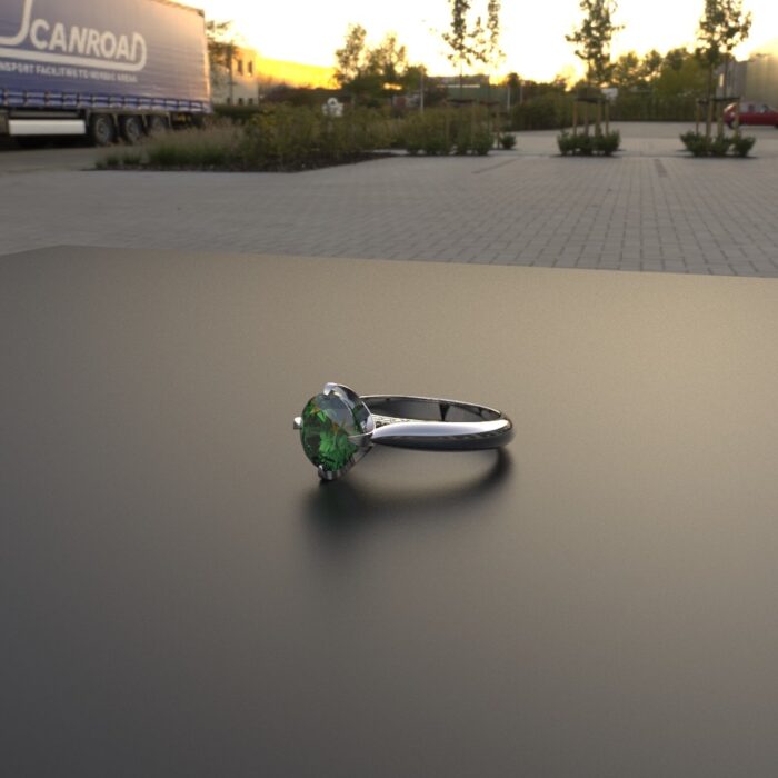 Avarta Jewellery Sterling Silver Emerald Ring With Diamonds For Girls & Wemen - Image 5