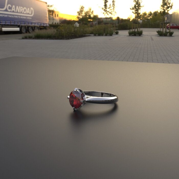 Avarta Jewellery Sterling Silver Ruby Ring With Diamonds For Girls & Wemen - Image 4