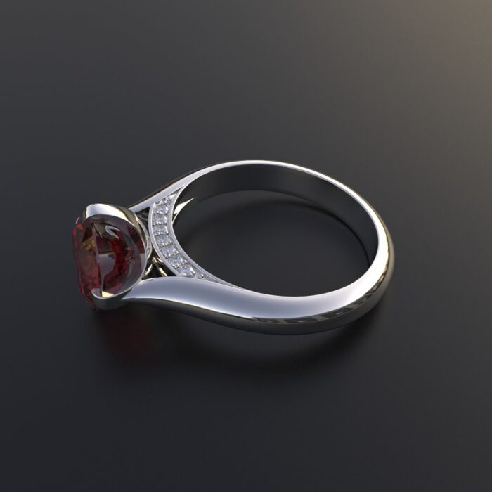 Avarta Jewellery Sterling Silver Ruby Ring With Diamonds For Girls & Wemen - Image 5