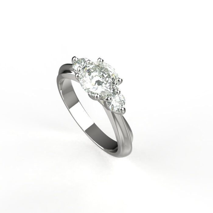 Avarta Jewellery Sterling Silver Ring With American Diamonds For Girls & Wemen