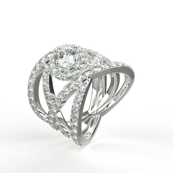 Avarta Jewellery Sterling Silver Ring American Diamonds For Girls & Wemen