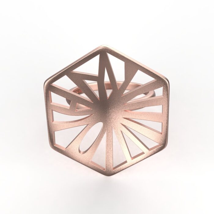 Avarta Sterling Silver Unisex Designer Rose Gold Ring - Image 2