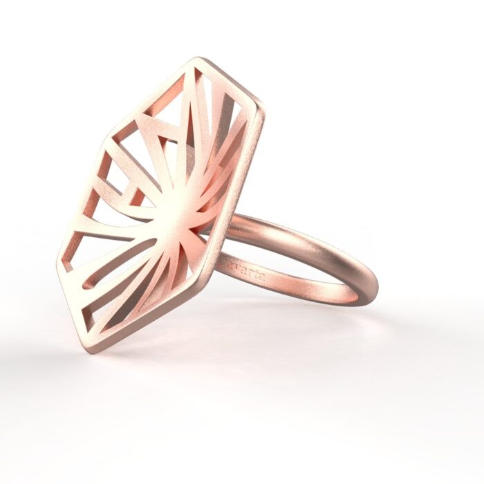 Avarta Sterling Silver Unisex Designer Rose Gold Ring - Image 3