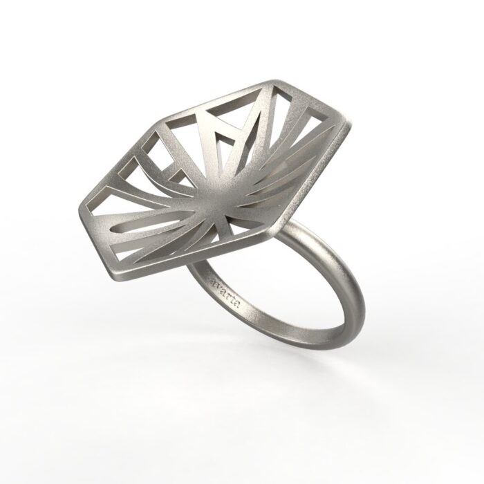Avarta Sterling Silver Unisex Designer Oxodised Ring