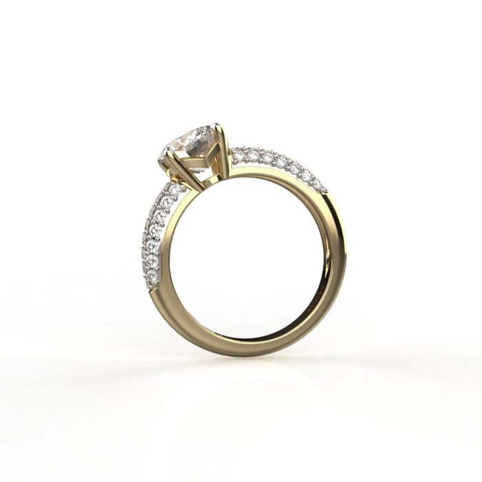 Avarta Jewellery Sterling Silver 2 Carat Engagement Ring With Gold Polish - Image 3